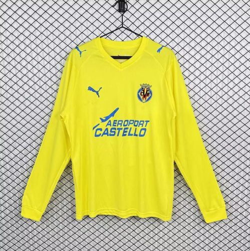 Retro Villarreal CF 2008/09 Home Long Sleeve Jersey Size S-2XL