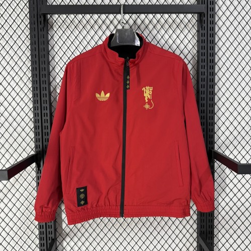 Manchester United 2026/27 Black  And Red New Year Reversible windbreaker