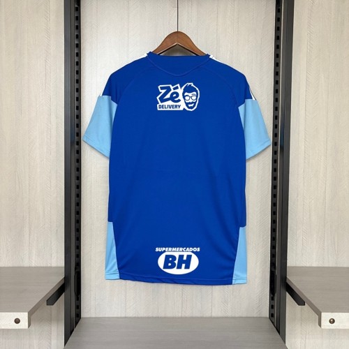 Mens Cruzeiro 2025/26 Pre-Match Dark Blue Jersey With all Sponsors