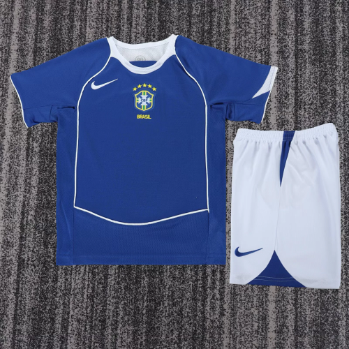 Brazil 2004 Away retro kids soccer jerseys