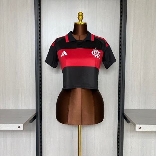 Women's Crop Top  2025/26 Flamengo  Home Jersey S-2XL