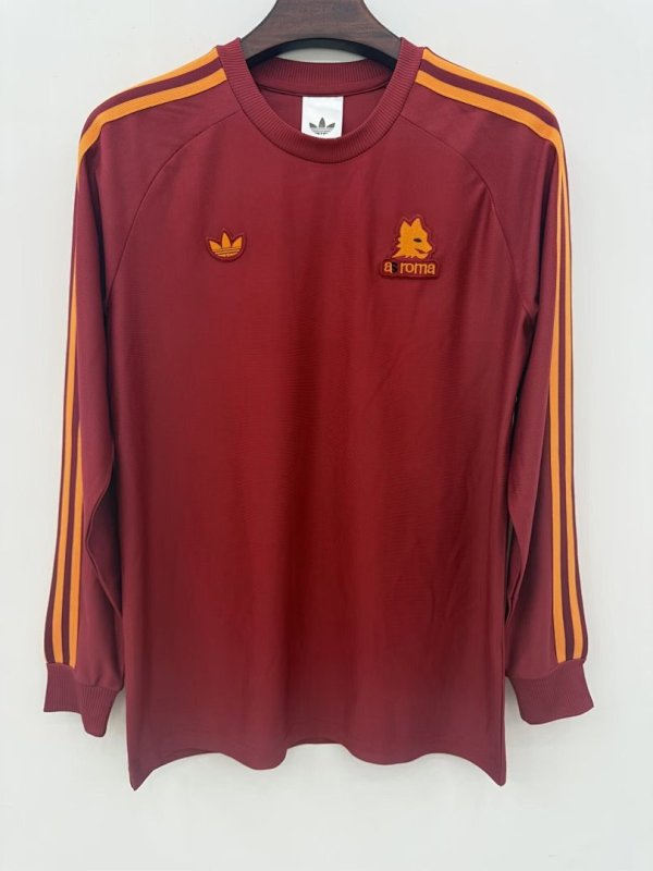 Roma  2025/26 Retro Model Red jersey Long Sleeve S-2XL