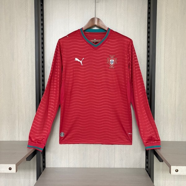 Portugal 2026 World Cup Homne Long sleeve soccer jersey S-4XL