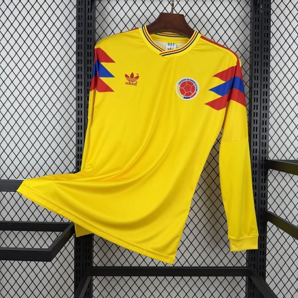 Retro Colombia 1990 home long sleeve Jersey S-XXL