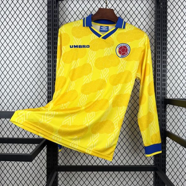 Retro Colombia 1994 home long sleeve Jersey S-XXL