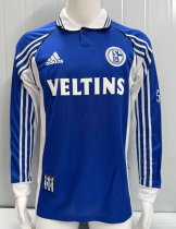 Retro FC Schalke 04 1998/00 Home  Long Sleeve Jersey Size S-2XL