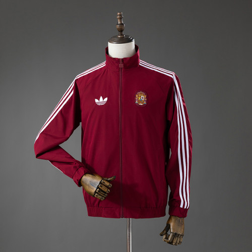 Mens Spain 2026 World Cup Red Windbreaker