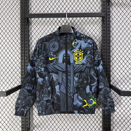 Brasil 2026 jesus version reversible windbreaker jakcet S-XXL