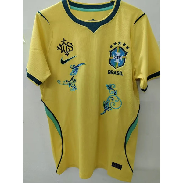 Brazil 2026 Home floral embroidery soccer jersey size S-2XL