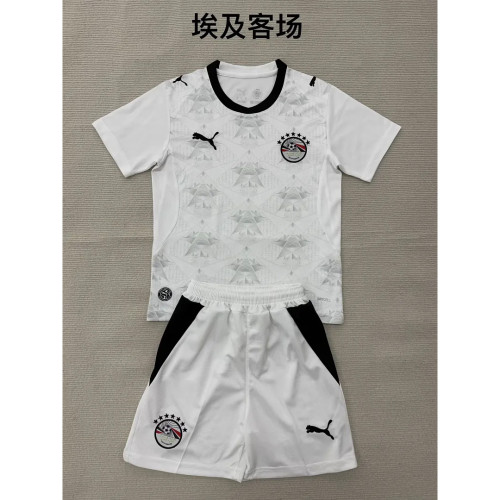 Kids Kit Egypt 2026 World Cup Away soccer jersey size 16-28