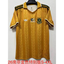 Mens South Africa 2026 World Cup Yellow Special Jersey S-4XL