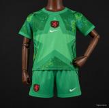 Netherlands 2026 World Cup Green Goalkeeper Kid Kits 16-28