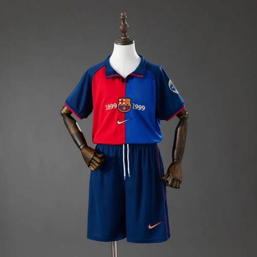 Barcelona 1999/00 home retro kids soccer jerseys