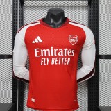 Arsenal 2026/27 Home  Long Sleeve Player Version Jersey  size S-2XL