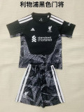 Liverpool 2026/27 Black Goalkeeper  kids kit size 16-28