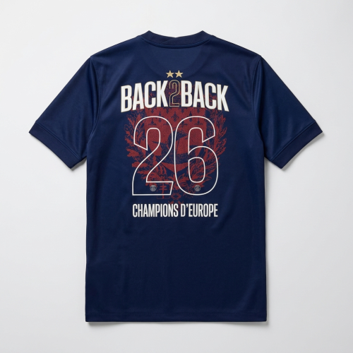 PSG Paris 2025/26 Home Champion Version Soccer Jersey Size S-4XL With 2 Stars