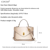 COCIO Light Crocodile Pattern Handbag Elegant Commuter Shoulder Bag сумка женская Women's bag bolsos mujer sac à main femme 2026