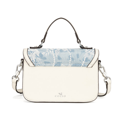 COCIO Denim Blue White Lace Handbag Fresh Elegant Crossbody Bag 2026 New Womens Top Handle Bolsos Mujer Sac à Main 2026