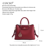 COCIO Wine Red Commuter Handbag Elegant Versatile сумка женская Women's bag bolsos mujer sac à main femme 2026