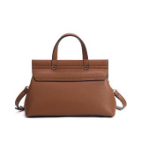 COCIO Elegant Brown Textured Top Handle Satchel Bag Versatile Crossbody For Office & Daily Use sac à main femme