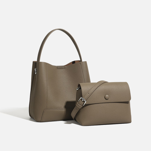 Women's bag клатч женский sac à main femme 2pcs pebbled bucket set top handle large bag detachable mini crossbody minimalist purse