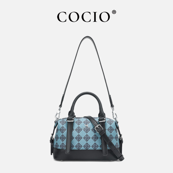 COCIO Blue Checkered Boston Bag Versatile Daily & Party сумка женская Women's bag bolsos mujer sac à main femme