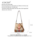 COCIO Brown Checkered Shoulder Bag Sac à Main Femme Handbag Women Bags for Woman 2026 Clutch Purse Evening Bag Lightweight Leather