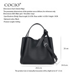 COCIO Black Simple Top Handle Bag Sac à Main Femme Handbag Women Bags for Woman 2026 Clutch Purse Evening Bag Shoulder Daily Casual