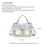 COCIO Denim Blue White Lace Handbag Fresh Elegant Crossbody Bag 2026 New Womens Top Handle Bolsos Mujer Sac à Main 2026