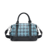 COCIO Blue Checkered Boston Bag Versatile Daily & Party сумка женская Women's bag bolsos mujer sac à main femme