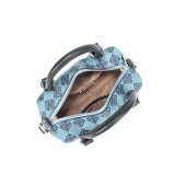 COCIO Blue Checkered Boston Bag Versatile Daily & Party сумка женская Women's bag bolsos mujer sac à main femme