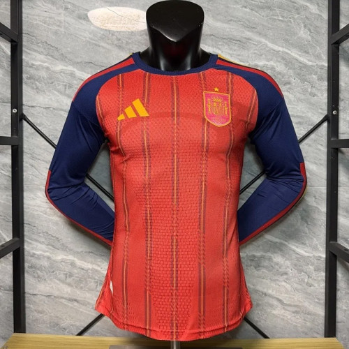 Spain 2026 World Cup Home Long Sleeve player version Jersey S-4XL