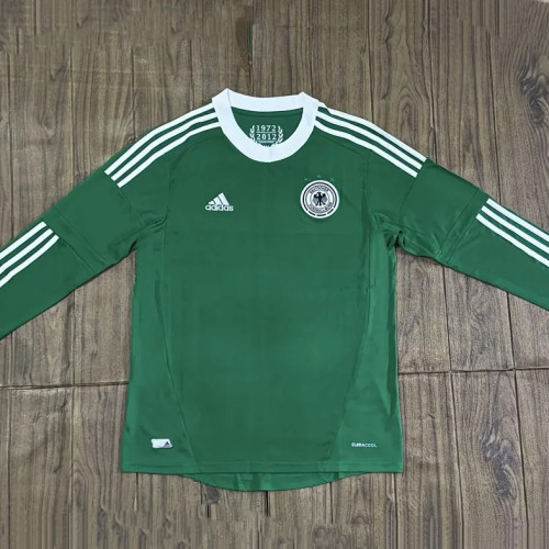 Retro 2012 Germany away long sleeve green soccer jersey size S-2XL