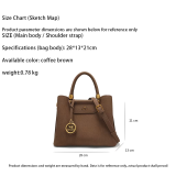 COCIO Brown Texture Handbag  Shoulder Bag сумка женская Women's bag bolsos mujer Casual Daily Work Travel Vintage Y2K Fashion