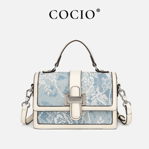 COCIO Blue Lace Mini Top Handle sac à main femme Handbag women bags for woman clutch purse even 2026