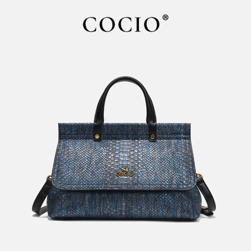 COCIO Blue Textured Handbag сумка Bag bolsas de mujer woman handbag mini sac à main bolso fiesta mujer Women's