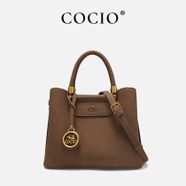 COCIO Brown Texture Handbag  Shoulder Bag сумка женская Women's bag bolsos mujer Casual Daily Work Travel Vintage Y2K Fashion