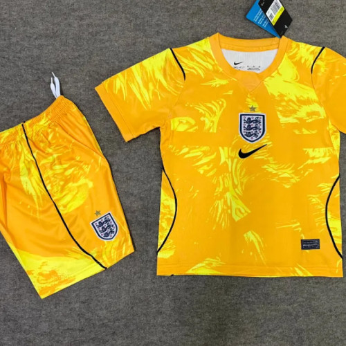 England 2026 World Cup Yellow Goalkeeper kids Soccer jersey