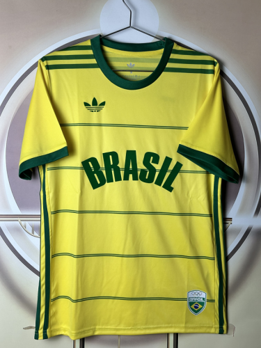 Retro 1984 Brazil COB Adidas Yellow Jersey S-4XL