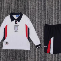 Retro England 1998 home Long Sleeve Kid kit Size 16-28
