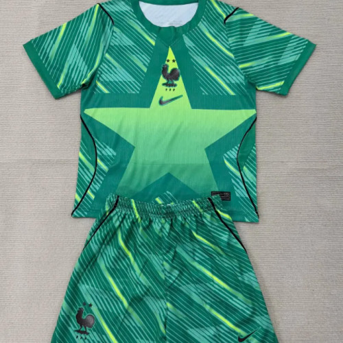 France 2026 World Cup Green Goalkeeper kids Soccer jersey 16-28