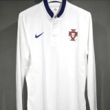 Retro 2014 Portugal away white Long sleeves soccer jersey