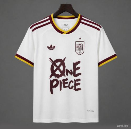 Mens Spain x One Piece  2026 World Cup Away  Special Printing Jersey S-4XL