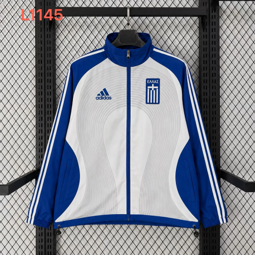 Retro 2006 Greece blue white Windbreaker Jacket  S-2XL