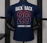 2 Star 2025/26 PSG Home Jersey With Champions of Europe 2026