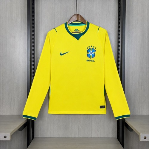 Mens Brazil 2026 World Cup Home Long Sleeve Jersey S-4XL