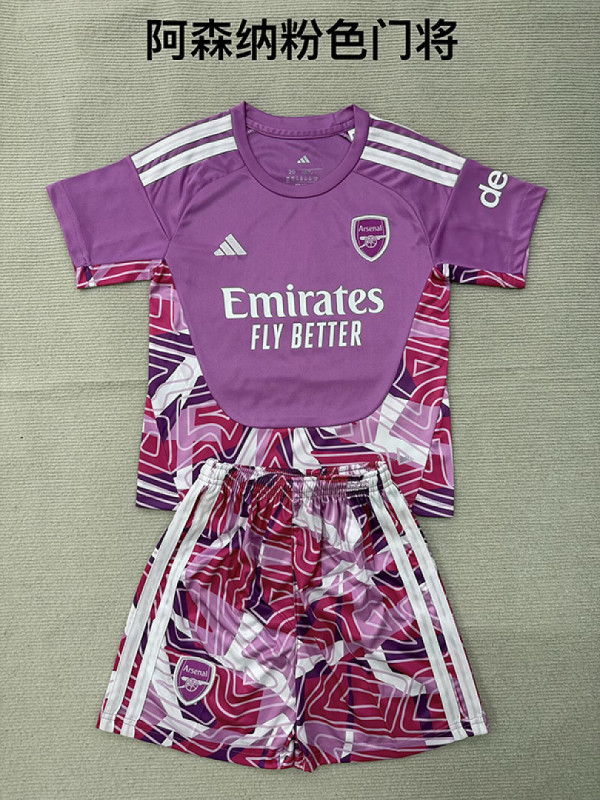 kids kit Arsenal 2026/27  Purple Goalkeeper soccer jersey size 16-28