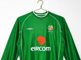 Retro  Ireland 2002 home long sleeve  soccer jerseys S-2XL
