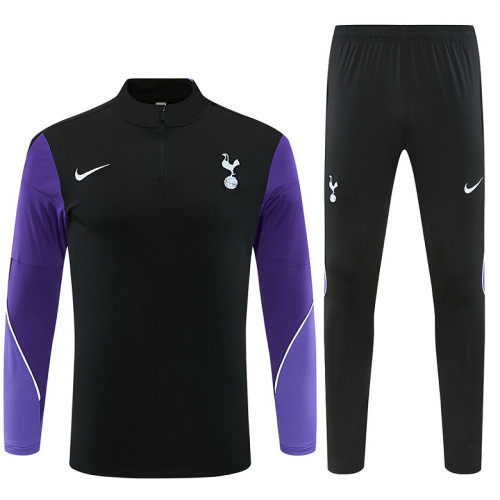 Totttenham 2026/27 Black Half zipper Training Suit S-2XL