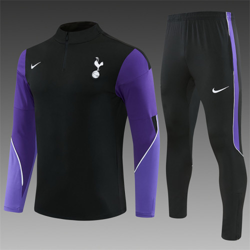 Totttenham 2026/27 Black Half zipper Training Suit S-2XL